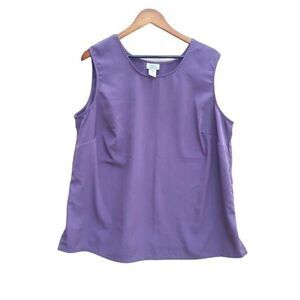 Vintage Lilac Tank Shell Top 100% Polyester Scoop Neck Size 22W Only Necessities